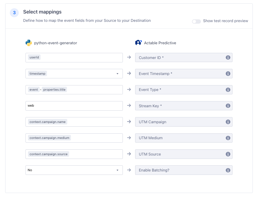 Segment Web Event Mapping